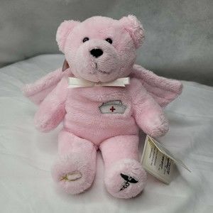Bear Pink Nightingale Angel plush 8" Original Holy Bears God Bless Nurse 2003 RN